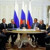 Cuộc gặp ba bên Nga, Azerbaijan và Armenia về Nagorny Karabakh tháng 6/2011. (Nguồn: RIA Novosti)