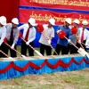 Lễ khởi công xây dựng khu lưu niệm Bảo tàng Hồ Chí Minh tại Lào (Ảnh: Hoàng Chương/Vietnam+)