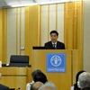 Bộ trưởng Cao Đức Phát phát biểu tại Phiên họp hội đồng FAO (Ảnh: Ngự Bình/Vietnam+)