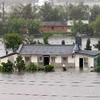 Cảnh ngập lụt do mưa lớn sau khi bão Saola đổ bộ vào Wuche, Đài Loan. (Ảnh: AFP/TTXVN)