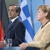 Thủ tướng Đức Angela Merkel và Thủ tướng Hy Lạp Antonis Samaras. (Nguồn: Getty Images).