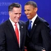 Hai ứng cử viên khi kết thúc cuộc tranh luận trực tiếp hôm 3/10. (Ảnh: AFP /Getty Images).