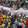 Biểu tình phản đối chính sách kinh tế khắc khổ của chính phủ Tây Ban Nha. (Nguồn: AFP/TTXVN) 