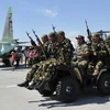 Binh lính Kyrgyzstan ở căn cứ không quân của Nga tại Kant, cách Bishkek khoảng 20km. (Nguồn: AFP) 