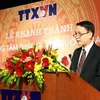 Tổng Giám đốc Thông tấn xã Việt Nam Nguyễn Đức Lợi phát biểu tại lễ khánh thành Trung tâm Thông tấn quốc gia. (Ảnh: Doãn Tấn/TTXVN)