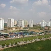 Khu chung cư Nam Trung Yên dành cho công tác tái định cư vẫn chưa được khai thác hết. (Ảnh: Tuấn Anh/TTXVN)