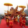 Nghi lễ rước tại Lễ khai hội xuân Yên Tử. (Ảnh: Minh Quyết/TTXVN)