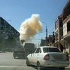 Hiện trường vụ nổ bom hôm 20/5 ở Dagestan. (Nguồn: rt.com)