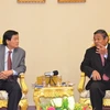 Phó Thủ tướng Campuchia Yim Chhai Ly tiếp Đại sứ Ngô Anh Dũng. (Ảnh: Trần Chí Hùng) 