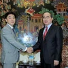 Phó Thủ tướng Nguyễn Thiện Nhân tiếp Trưởng Văn phòng Đại diện JICA tại Việt Nam, ông Mori Mutsuya. (Ảnh: An Đăng/TTXVN)