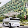 Xe điện tự lái chạy thử ngoài khuôn viên CleanTech Park. (Nguồn: NTU) 