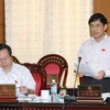Chủ nhiệm Ủy ban Tư pháp của Quốc hội Nguyễn Văn Hiện phát biểu tại phiên họp. (Ảnh: Phương Hoa/TTXVN)