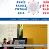 Giao diện trang http://www.anneefrancevietnam.com. (Ảnh: Vietnam+)