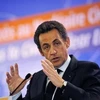 Tổng thống Pháp Nicolas Sarkozy phát biểu tại hội nghị ngày 8/3. (Nguồn: AP)