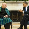 Tổng thống Mỹ Barack Obama và người đồng cấp Afghanistan Hamid Karzai tại Nhà Trắng ngày 12/5. (Ảnh: AFP/TTXVN)