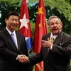 Chủ tịch Cuba Raul Castro và Phó Chủ tịch Trung Quốc Tập Cận Bình tại Havana. (Nguồn: AP)