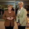 Thủ tướng Đức Angela Merkel (trái) có cuộc gặp Tổng Giám đốc Quỹ tiền tệ quốc tế (IMF) tại Berlin. (Nguồn: AFP/TTXVN)