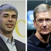 Giám đốc điều hành của Google Larry Page (trái) và Tim Cook (phải) đã có những cuộc đàm phán. (Nguồn: reuters.com)