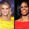 Đệ nhất phu nhân Mỹ Michelle Obama và nữ ca sỹ Jessica Simpson. (Nguồn: Internet)