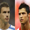 Edin Dzeko (trái) muốn được chạm trán với Cristiano Ronaldo. (Nguồn: Internet)