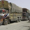 Xe tải chở hàng tiếp tế của NATO tại Afghanistan. (Ảnh: Press TV)