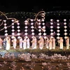 Một tiết mục nghệ thuật trong đêm bế mạc Festival Huế 2010. (Ảnh: Quốc Việt/TTXVN)