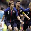 Các cầu thủ Nhật Bản ăn mừng chiến thắng. (Nguồn: Getty)