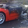 Chiếc Ferrari 458 Italia cháy rụi. (Nguồn: AS)