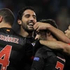 Các cầu thủ Atletico Madrid vui mừng khi giành chiến thắng. (Nguồn: AP)
