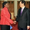 Thủ tướng Nguyễn Tấn Dũng tiếp bà Victoria Kwakwa, Giám đốc Quốc gia Ngân hàng Thế giới (WB) tại Việt Nam. (Ảnh: Đức Tám/TTXVN)