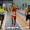 Vận động viên Nguyễn Văn Linh tranh tài ở nội dụng chạy 100m dưới 21 tuổi. (Ảnh: Tràng Dương/TTXVN)