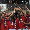 Niềm vui của các cầu thủ U17 Thụy Sĩ trong ngày đăng quang. (Ảnh: AP)