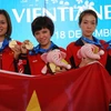 Ba nữ xạ thủ trên bục vinh quang tại SEA Games 25.