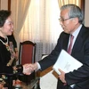 Phó Chủ tịch nước Nguyễn Thị Doan tiếp ông Takatoshi Kato, Phó Tổng Giám đốc Quỹ tiền tệ quốc tế (IMF). (Ảnh: Thống Nhất/TTXVN)