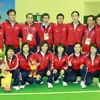 Đội tuyển đá cầu Việt Nam. (Ảnh: Nhật Anh/TTXVN)