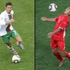 Hai chân sút quan trọng của của tuyển Bồ Đào Nha và Triều Tiên, Ronaldo và Jong Tae-se. (Nguồn: Getty Images)