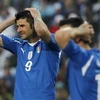 Nỗi buồn khôn siết của các cầu thủ Italy. (Nguồn: AP)