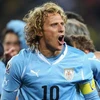 Forlan một lần nữa khẳng định vai trò của mình trong chiến thắng của Uruguay. (Nguồn: Reuters)