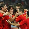 Niềm vui của Puyol và đồng đội sau khi có bàn thắng lịch sử. (Nguồn: Getty Images)