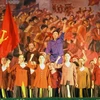 Nhà hát Dân ca Nghệ An dựng vở diễn kỷ niệm 80 năm Xô Viết Nghệ Tĩnh. (Ảnh: Lan Xuân/TTXVN)