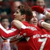 Niềm vui của Bayern sau bàn thắng của Gomez. (Nguồn: AP)