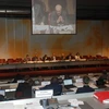 Toàn cảnh hội nghị WMO ngày 16/5 tại Geneva, Thụy Sĩ. (Ảnh: Lê Thanh)