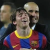 Guardiola và Messi ngất ngây chiến thắng. (Nguồn: Getty Images)