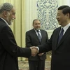 Phó Chủ tịch Trung Quốc Tập Cận Bình tiếp Phó Thủ tướng kiêm Ngoại trưởng Israel Avigdor Lieberman. (Nguồn: Reuters)