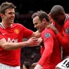 Niềm vui của Manchester United sau pha lập công của Rooney. (Nguồn: Getty Images)