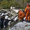 Hiện trường một vụ máy bay Tu-154M của Nga bị rơi. (Nguồn: AP)
