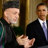 Tổng thống Karzai hội đàm với người đồng cấp Mỹ Obama hồi đầu tháng 1. (Nguồn: AP)