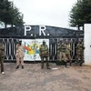 Lực lượng nổi dậy Seleka bên ngoài dinh tổng thống ở Bangui ngày 25/3. (Nguồn: AFP/TTXVN)