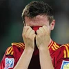 Những giọt nước mắt của cầu thủ trẻ Tây Ban Nha. (Nguồn: getty Images)