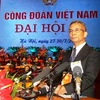 Chủ tịch Tổng Liên đoàn lao động Việt Nam tại Đại hội Công đoàn Việt Nam lần thứ XI. (Ảnh: Trọng Đức/TTXVN)